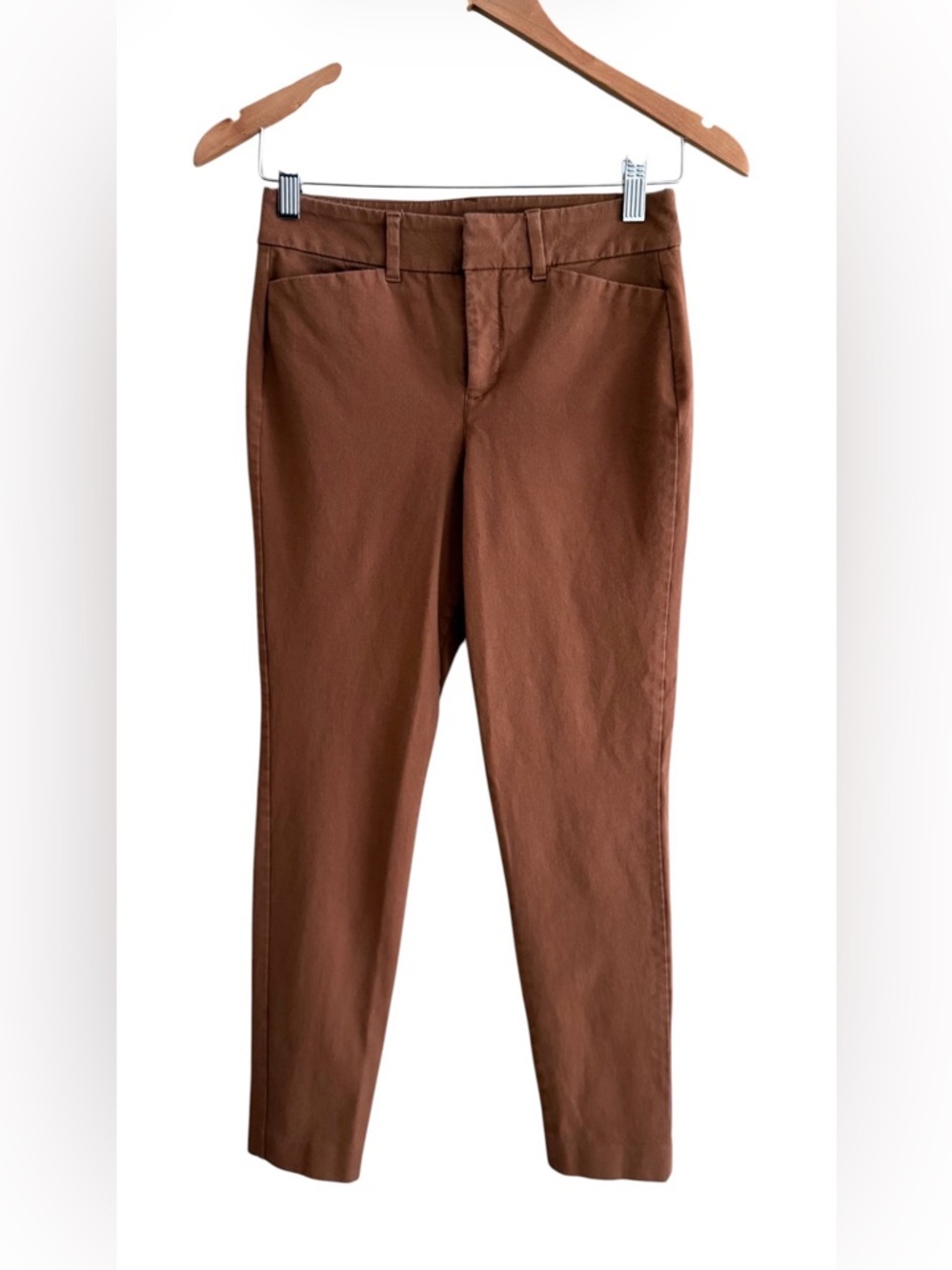Old Navy Pixie Hi Rise Slim Ankle Pants in Rust Brown Secret Smooth Pockets